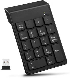 SCALEBEE Mini Numeric Keypad 2.4GHz Wireless 18 Keys Pad for PC Desktop Notebook Wireless Handheld Laptop Keyboard Compatible with Desktop, Laptop, Mac White Printed,stand support