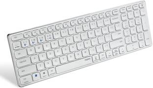 RAPOO E9350G White 19987 Bluetooth Standard Laptop Keyboard Compatible with Desktop, Laptop, Tablet, iPad, Mac RGB,multimedia_keys,C-Type Rechargeable Bluetooth Wireless Multi-Device (4 Devices) Keyboard