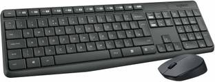 Logitech MK235 Full-Sized, 15 FN Keys, 3-Year Battery Life Combo Mouse and Wireless Standard Laptop Keyboard Compatible with Desktop, Laptop, Mac 2.4 GHz Wireless Unifying USB Receiver, Compatible with PC,