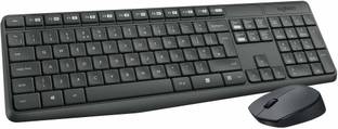 Logitech MK235 Full-Sized, 15 FN Keys, 3-Year Battery Life Combo Mouse and Wireless Standard Laptop Keyboard Compatible with Desktop, Laptop, Mac 2.4 GHz Wireless Unifying USB Receiver, Compatible with PC,