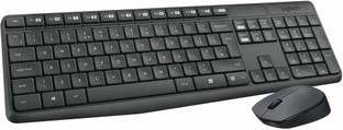 Logitech MK235 Full-Sized, 15 FN Keys, 3-Year Battery Life Combo Mouse and Wireless Standard Laptop Keyboard Compatible with Desktop, Laptop, Mac 2.4 GHz Wireless Unifying USB Receiver, Compatible with PC,
