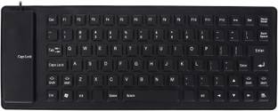 THEITDEALS Foldable Silicone Keyboard, USB Waterproof Travel Gaming Wired Keyboard Wired USB Laptop-size Multi-device Keyboard Compatible with iPad, Desktop, Laptop, Tablet, Mac