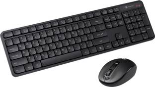Portronics Key8 Combo Wireless Keyboard and Mouse Set with 2.4 GHz Wireless, Large Keycaps Wireless Handheld Laptop Keyboard Compatible with Desktop, Laptop, Mac 104 Keys, Adjustable Mouse Sensitivity, 12 Multimedia Hotkeys, PC, Laptop, Mac
