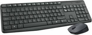 Logitech MK235 Full-Sized, 15 FN Keys, 3-Year Battery Life Combo Mouse and Wireless Standard Laptop Keyboard Compatible with Desktop, Laptop, Mac 2.4 GHz Wireless Unifying USB Receiver, Compatible with PC,