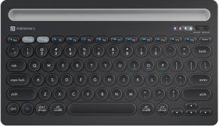 Portronics Bubble Dock Bluetooth, Wireless Handheld Multi-device Keyboard Compatible with Desktop, Laptop, Mac with Tablet/Smartphone holder 12 inch wide & On/Off switch,Compact Tenkeyless