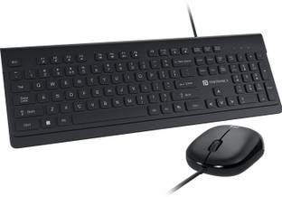 Portronics Keytonic Wired Keyboard & Mouse Combo, Full Size Layout, High Precision Mouse, Wired USB Handheld Laptop Keyboard Compatible with Desktop, Laptop, Mac