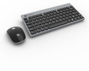 Portronics POR 374 Key2 Combo with 2.4 GHz USB Receiver,Silent Keystrokes,1200 DPI Optical Wireless Laptop-size Laptop Keyboard Compatible with Desktop, Laptop, Mac Tracking,Compact Design,Multimedia Keys for PC, Laptop & USB Supported Devices