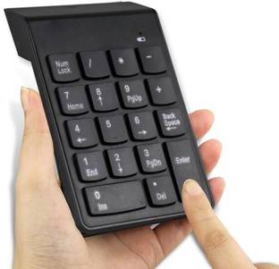 FlexiKeys USB Wireless 18-Key Numpad for Gaming & Quick Calculations Wireless Handheld Laptop Keyboard Compatible with Desktop, Laptop, Mac