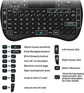 ROAR BGF_876A_hard Keyboard with Backlight Touchpad Mouse, Mini Wireless Keyboard Wireless Thumb-size Multi-device Keyboard Compatible with Desktop, Laptop, Mac