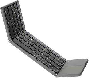 VOOCME Tri-Folding Portable Wireless mini Keyboard with Touchpad Bluetooth Handheld Multi-device Keyboard