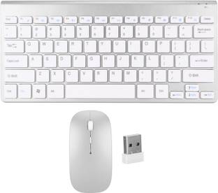Cpixen Smart Wireless Keyboard Mouse Kit, Silent Button Compact Wireless Key Mouse Set Wireless Standard Multi-device Keyboard Compatible with Desktop, Laptop, Mac