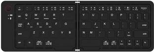 Cpixen Rechargeable Mini Foldable Bluetooth Wireless Keyboard with Holder Portable Bluetooth Standard Multi-device Keyboard Compatible with Desktop, Laptop, Mac