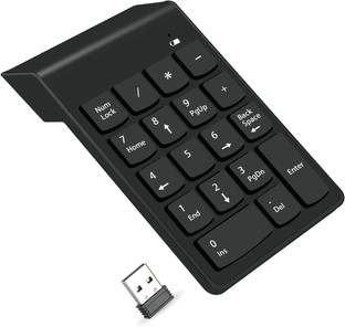 RyzCare Wireless Numpad Advanced 2.4GHz Wireless Connection 18 Keys Slim Numeric Wireless Handheld Multi-device Keyboard Compatible with Desktop, Laptop, Mac
