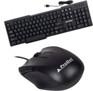 PRODOT Choice+175 Mouse & Wired USB Standard Multi-device Keyboard Compatible with Desktop, Laptop, Mac stand support
