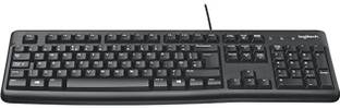 Logitech Plug and Play USB Keyboard K120 Full-Size, Spill-Resistant, Curved Space Bar Wired USB Standard Desktop Keyboard Compatible with Desktop, Laptop, Mac