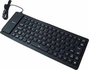 ULTRABYTES Fold-able Silicone Keyboard, USB Wired Silent 85 Keys Roll Up Flexible Keyboard Wired USB Standard Multi-device Keyboard Compatible with Desktop, Laptop, Mac