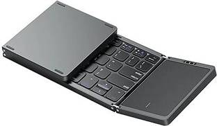 dkian Foldable Keyboard with Touchpad Portable Wireless Keyboard Rechargeable Bluetooth Handheld Multi-device Keyboard
