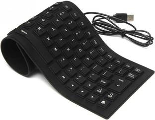 FosCadit Foldable Silicone Keyboard, USB Wired 85 Keys Waterproof Rollup Keyboard Wired USB, Wireless Handheld Multi-device Keyboard Compatible with Desktop, Laptop, Mac multimedia_keys,Foldable Silicone Keyboard, USB Wired 85 Keys Waterproof Rollup Keyboard