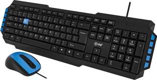 EVM WDKM-414 Wired USB Standard Multi-device Keyboard Compatible with Desktop, Laptop, Mac Led Indicator, 1.2 Cable Lenghth, Smooth keystrokes
