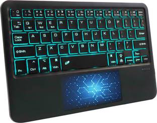 TECPHILE B102D Wireless Keyboard with Touchpad & Backlit, Ultra-Slim, Multi Device Bluetooth Handheld Multi-device Keyboard Compatible with Desktop, Laptop, Tablet, iPad, Mac multimedia_keys