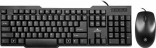 PRODOT Choice+185 Mouse & Wired USB Standard Multi-device Keyboard Compatible with Desktop, Laptop, Mac stand support
