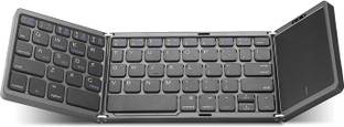 VOOCME Foldable Keyboard with Touchpad Wireless, Bluetooth Multi-device Keyboard Wireless Handheld Multi-device Keyboard Compatible with Desktop, Laptop, Mac multimedia_keys,Foldable Keyboard with Touchpad Wireless Bluetooth