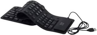 YESMALL Foldable Silicone Keyboard Wired USB Laptop-size Multi-device Keyboard Compatible with Laptop