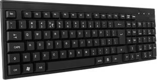 D25 Zeb-K35 USB Wired Keyboard with Rupee Key, Spill-Proof and Slim Design, 106 keys Wired USB Standard Multi-device Keyboard Compatible with Desktop, Laptop, Mac
