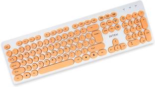 Intex Classy Wired USB Keyboard IT-KB335 Whte&Orange Wired USB Standard Multi-device Keyboard Compatible with Desktop, Laptop, Mac