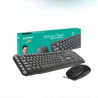 PRODOT QWERTY Keyboard & Optical Mouse Combo Wired USB Multi-device Keyboard