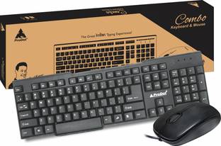 PRODOT Choice+185 Mouse & Wired USB Standard Multi-device Keyboard Compatible with Desktop, Laptop, Mac stand support
