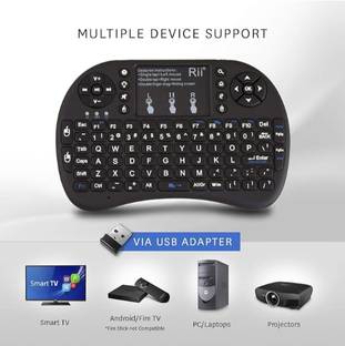 GUGGU BGF_859A_Mini Wireless Keyboard with Light with Attach, Mouse for pc, Tablets Wired USB Thumb-size Multi-device Keyboard Compatible with Desktop, Laptop, Mac