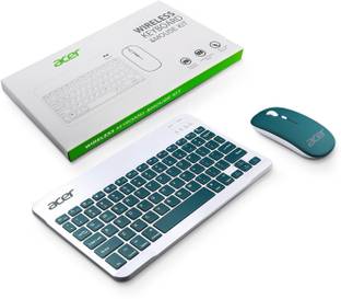 Acer Rechargeable Bluetooth Keyboard & Mouse Combo Wireless Standard Multi-device Keyboard Compatible with Desktop, Laptop, Mac