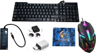 RSG PRODOT 5D COMBO - KEYBOARD,RGB MOUSE,USB HUB ,MOUSEPAD,HDMI,TYPE C & V8 OTGP Wired USB Multi-device Keyboard