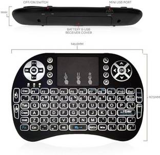 Clairbell BGF_869A_hard Keyboard with Backlight Touchpad Mouse, Mini Wireless Keyboard Wireless Thumb-size Multi-device Keyboard Compatible with Desktop, Laptop, Mac