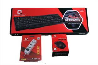 Quantron QKB-14 MASTER KEYBOARD + WIRED MOUSE + 4 PORT USB HUB Wired USB Multi-device Keyboard