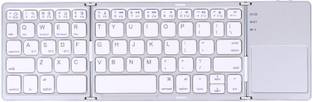 BITECHKART Keyboard with Touchpad & Rechargeable Battery Foldable Mini Wireless Bluetooth Handheld Multi-device Keyboard Compatible with Desktop, Laptop, Mac