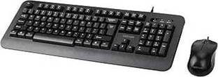 ASTRUM Wired Keyboard + Mouse Combo Set in Black Color Wired USB Standard Multi-device Keyboard Compatible with Desktop, Laptop, Mac