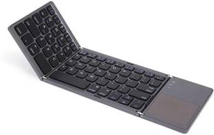 BITECHKART Keyboard with Touchpad & Rechargeable Battery Foldable Mini Wireless Bluetooth Handheld Multi-device Keyboard Compatible with Desktop, Laptop, Mac RGB