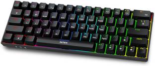 Intex Caliber Pro Keyboard RGB LED light Mechanical blue switch IT-WLKB011 Wireless Standard Gaming Keyboard Compatible with Desktop, Laptop, Mac Caliber Pro