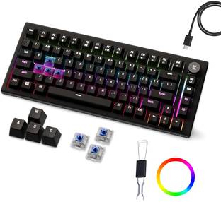 Kreo Hive RGB Gaming Mechanical Keyboard, RGB Keyboards, Braided Cable, led keyboard Wired USB Tenkeyless Gaming Keyboard Compatible with Desktop, Laptop, Mac stand support,Hive RGB Gaming Mechanical Keyboard, RGB Keyboards, Braided Cable, led keyboard
