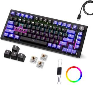 Kreo Hive RGB Gaming Mechanical Keyboard, RGB Keyboards, Braided Cable, led keyboard Wired USB Tenkeyless Gaming Keyboard Compatible with Desktop, Laptop, Mac stand support,Hive RGB Gaming Mechanical Keyboard, RGB Keyboards, Braided Cable, led keyboard