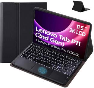TECPHILE Keyboard Case for Lenovo Tab P11 2nd Gen 11.5” 2023 with Touchpad, Backlit Bluetooth Standard Tablet Keyboard Compatible with Desktop, Laptop, Mac