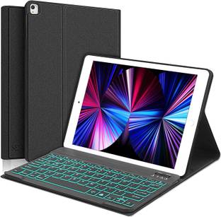 microware iPad 10.2 Backlit Keyboard Case, for iPad 8th 2020,7th 2019 & Air 3/Pro 10.5, Bluetooth Handheld Tablet Keyboard