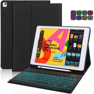 microware iPad 10.2/10.5 inch, Backlit keyboard case iPad 9th 8th 7th Gen (2021/20/19) Bluetooth Handheld Tablet Keyboard Compatible with Desktop, Laptop, Mac microware iPad 10.2/10.5 inch, Backlit keyboard case iPad 9th 8th 7th Gen (2021/20/19) Bluetooth Tablet Keyboard (black)