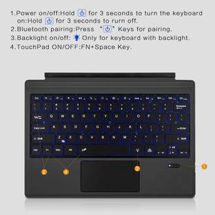 TECPHILE 1089D Keyboard for Surface Pro 7/ Pro 6/ Pro 5/ Pro 4/ Pro 3 Bluetooth Handheld Tablet Keyboa...