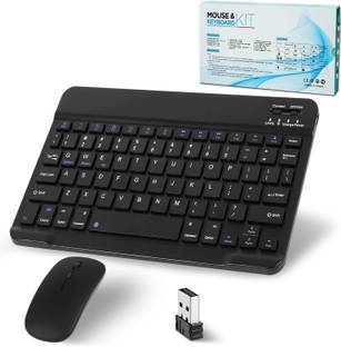 FKU Wireless Keyboard & Mouse For Android Windows PC Wireless Standard Tablet Keyboard Compatible with Desktop, Laptop, Mac Wireless Keyboard & Mouse For Android Windows PC Tablet