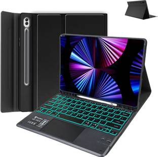 TECPHILE LX127 Keyboard Case Compatible with Lenovo Tab P12 12.7" 2023 TB-370FU Folio Magnetic, Bluetooth Handheld Tablet Keyboard Compatible with Tablet