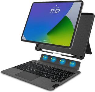 Neopack Magnetic Smart Cover for Air with Detachable Wireless Standard Tablet Keyboard Compatible with Desktop, Laptop, Mac