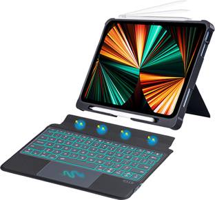 TECPHILE Keyboard Case for iPad Air 5th Gen & iPad Pro 11 inch & iPad 10th Gen Cover Bluetooth Standard Tablet Keyboard Compatible with Desktop, Laptop, Mac multimedia_keys,T5507D
